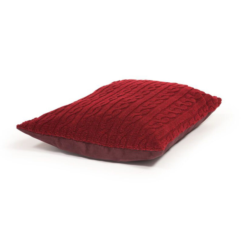 Damson red deep filled pillow dog bed
