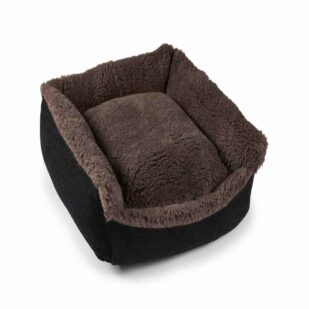 Chocolate Brown Cosy Wool Dog Bed