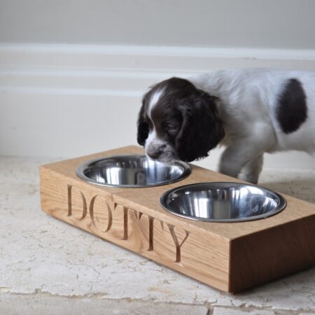 Personalised double dog bowl