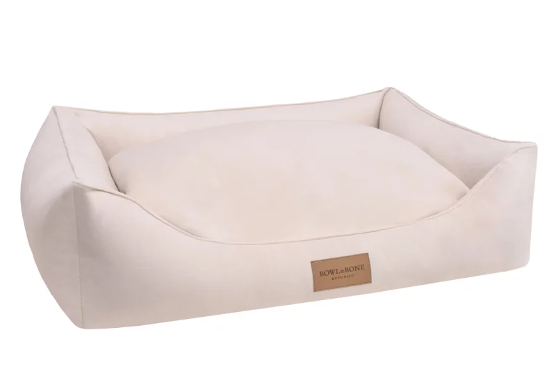 Cream dog bed