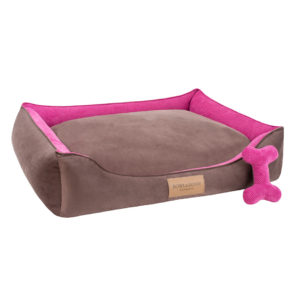 dog bed classic basket hot pink brown