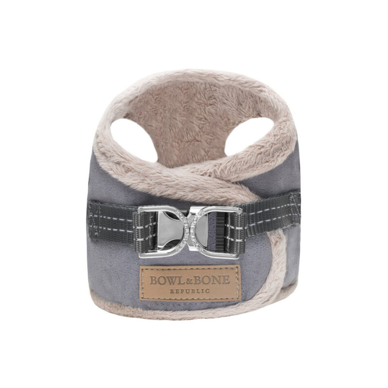 dog harness cream and grey