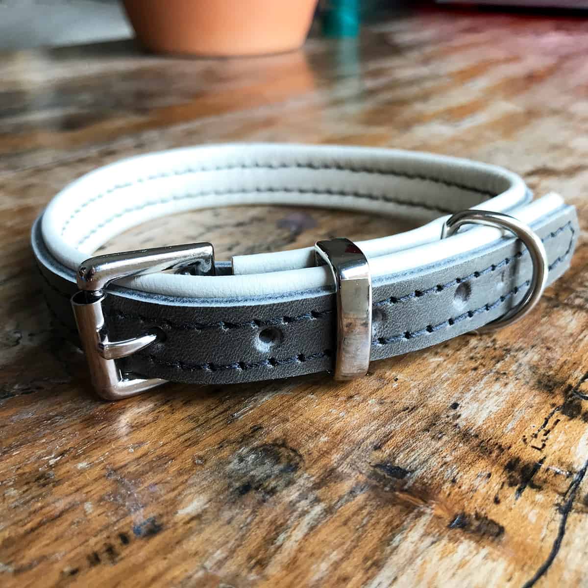 Designer leather dog collars and matching leads Tweed dog collars