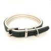 Forest green and cream padded leather dog collar