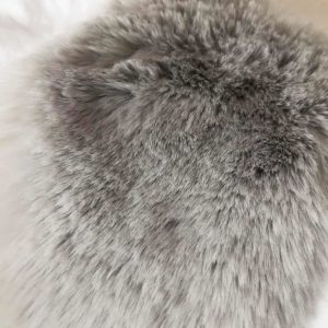 Silver Grey Faux Fur Throw Blanket