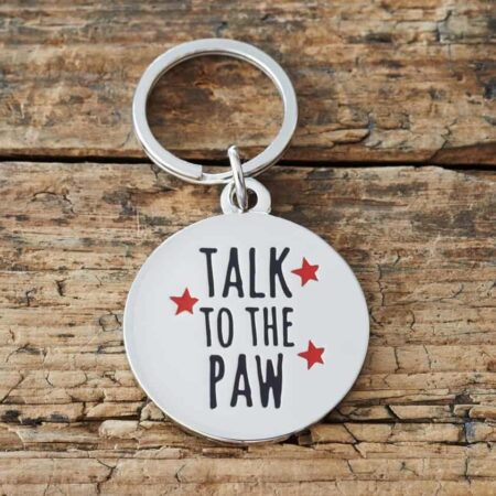 Silver plated dog tag- Talk to the paw