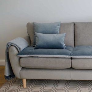 Grey velvet scatter cushions