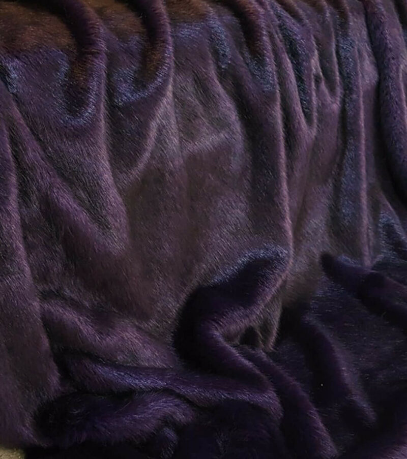 Deep purple Mink Faux fur throw