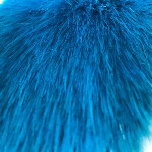 Azure blue faux fur throw