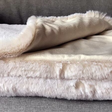 Beige Frost Faux Fur Dog Blanket