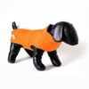 Orange and grey reversible puffer dog coat