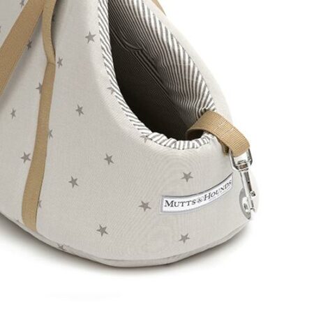 Grey Stars & Charcoal Stripe Dog Carrier