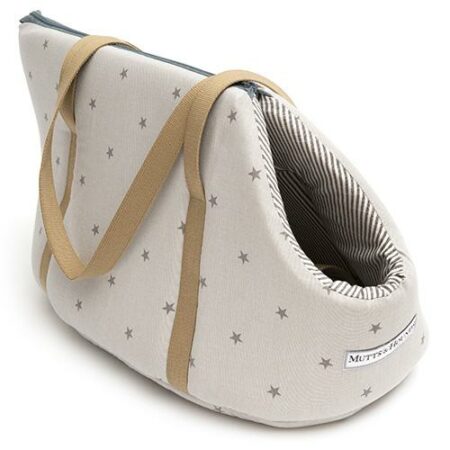 Grey Stars & Charcoal Stripe Dog Carrier