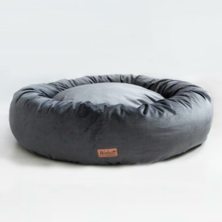 Grey donut dog beds