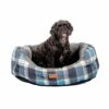 dog basket bed square pattern