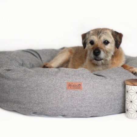 Grey luxury donut dog bed