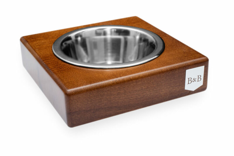 Wooden dog bowl