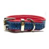 Blue leather dog collar