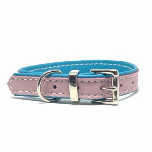 Pink leather dog collar
