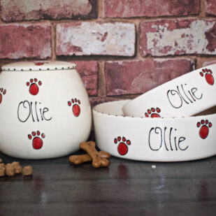 Ceramic treat jar for dogs