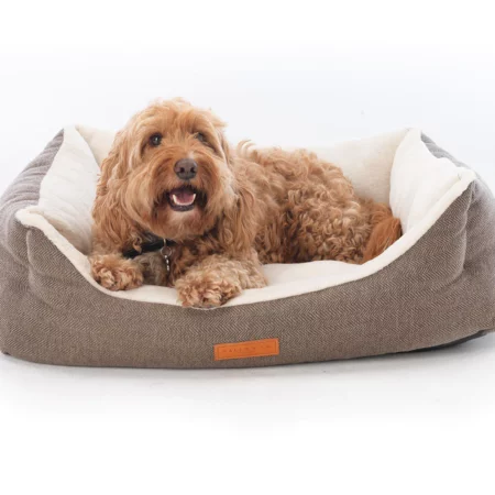 Herringbone dog bed