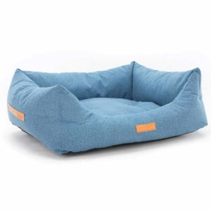 Blue bolster dog bed