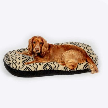 Sherpa Fleece Neutral Geometric Dog Slumber Bed