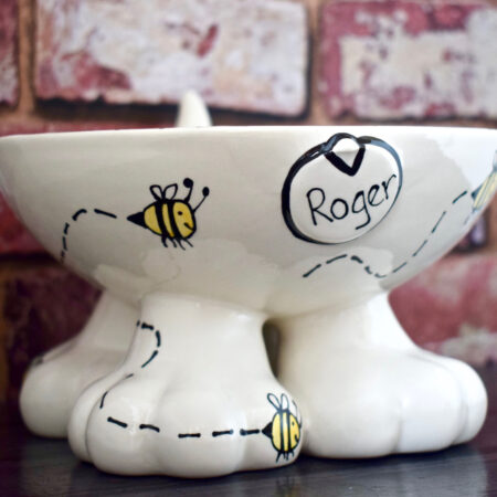 Ceramic elevated dog bowls