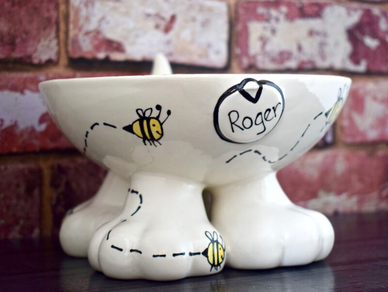Ceramic elevated dog bowls