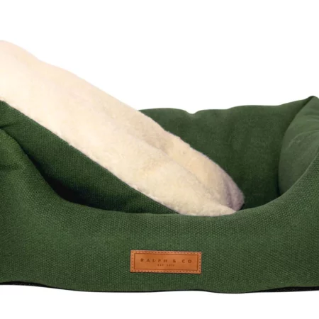 Green bolster dog bed