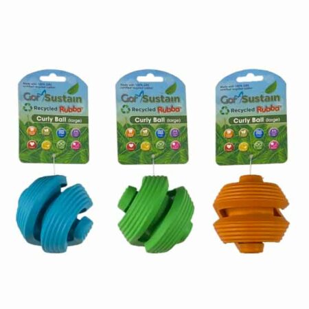 Eco curly ball dog toy