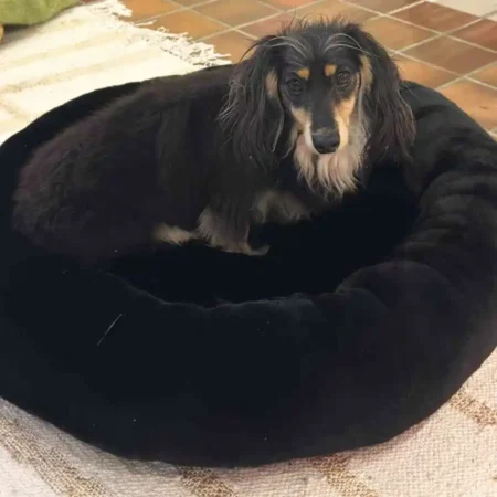 Black Faux Fur Dog bed by The Stylish Dog Company