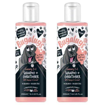 Bugalugs Luxury 2-in-1 Dog Shampoo & Conditioner with Papaya & Coconut