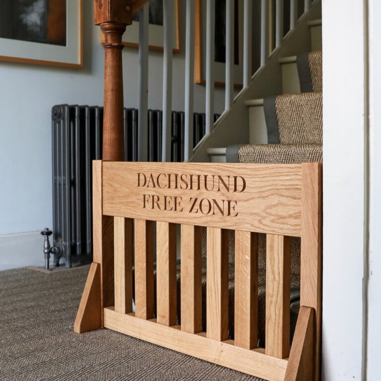 Oak wooden dog gate. Portable wooden dog gate. Luxury Oak.