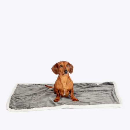 Charcoal Faux Fur Dog Blanket