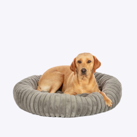 Smoke Plush Donut Dog Bed
