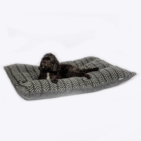 Sherpa Fleece Charcoal Arrows Deep Duvet Dog Bed