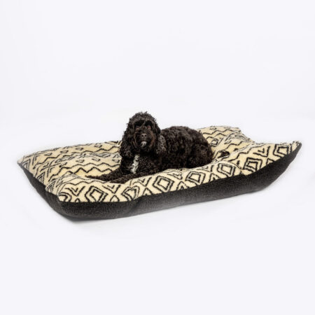 Sherpa Fleece Neutral Geometric Deep Duvet Dog Bed
