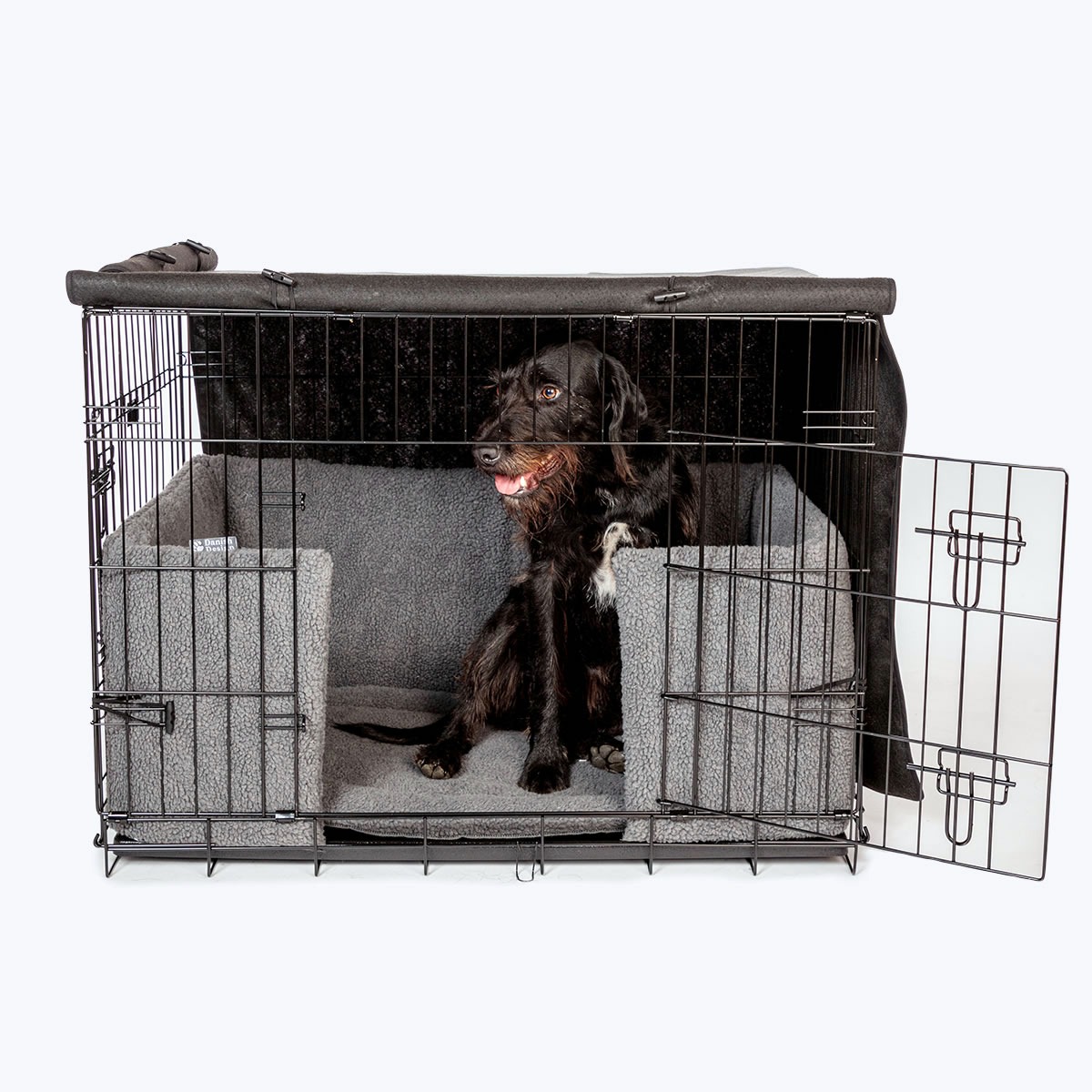 Grey Dog Crate Cover