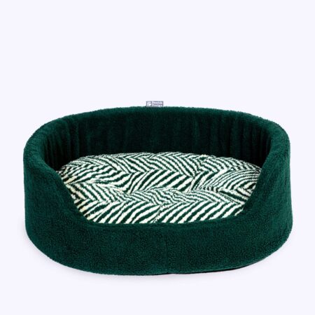 Alternative view of Sherpa Fleece Green Herringbone Slumber Dog Bed