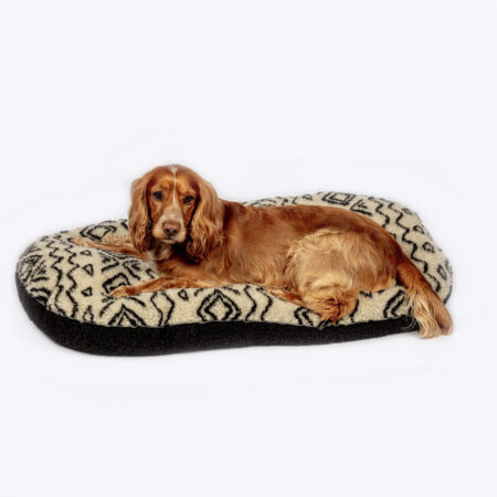 Sherpa Fleece Neutral Geo Quilted Dog Mattress