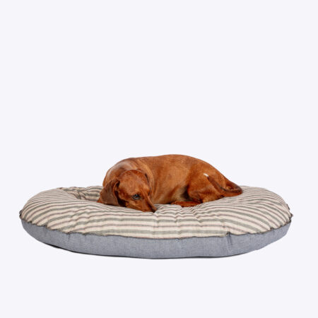 Rustic Stripes Denim Quilted Dog Mattress