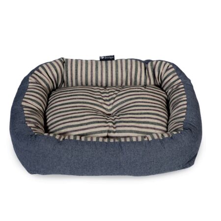 Alternative view of Rustic Stripes Denim Snuggle Dog Bed