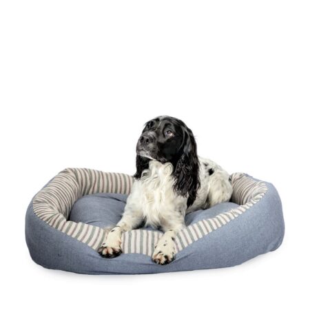 Rustic Stripes Denim Snuggle Dog Bed