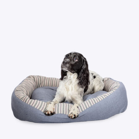 Rustic Stripes Denim Snuggle Dog Bed