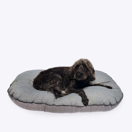 Rustic Stripes Grey Quilted Dog Mattress