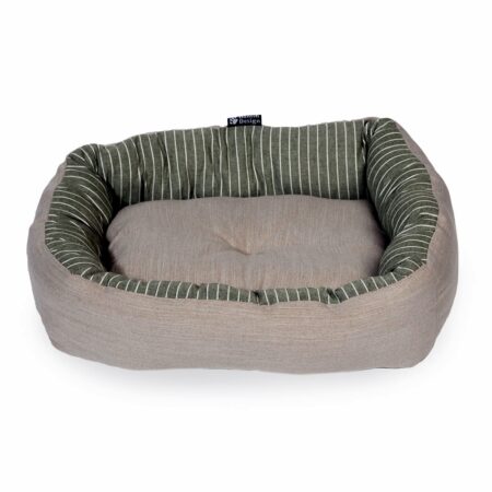 Alternative view of Rustic Stripes Sage Snuggle Dog Bed