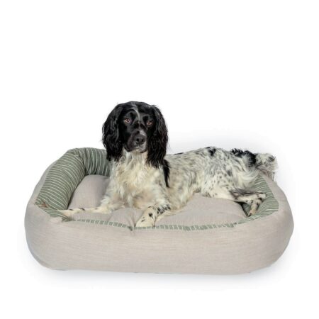 Rustic Stripes Sage Snuggle Dog Bed