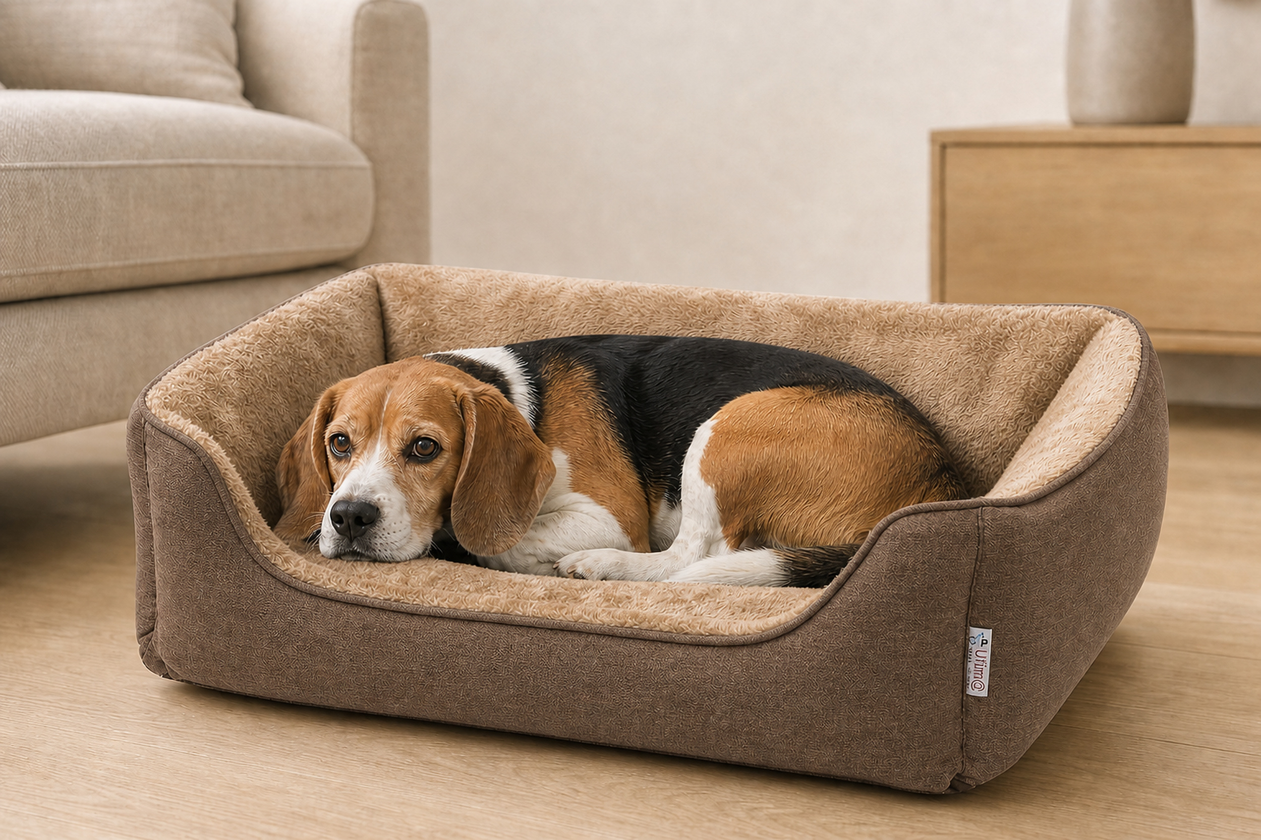 Ultima orthopaedic dog bed in Beige