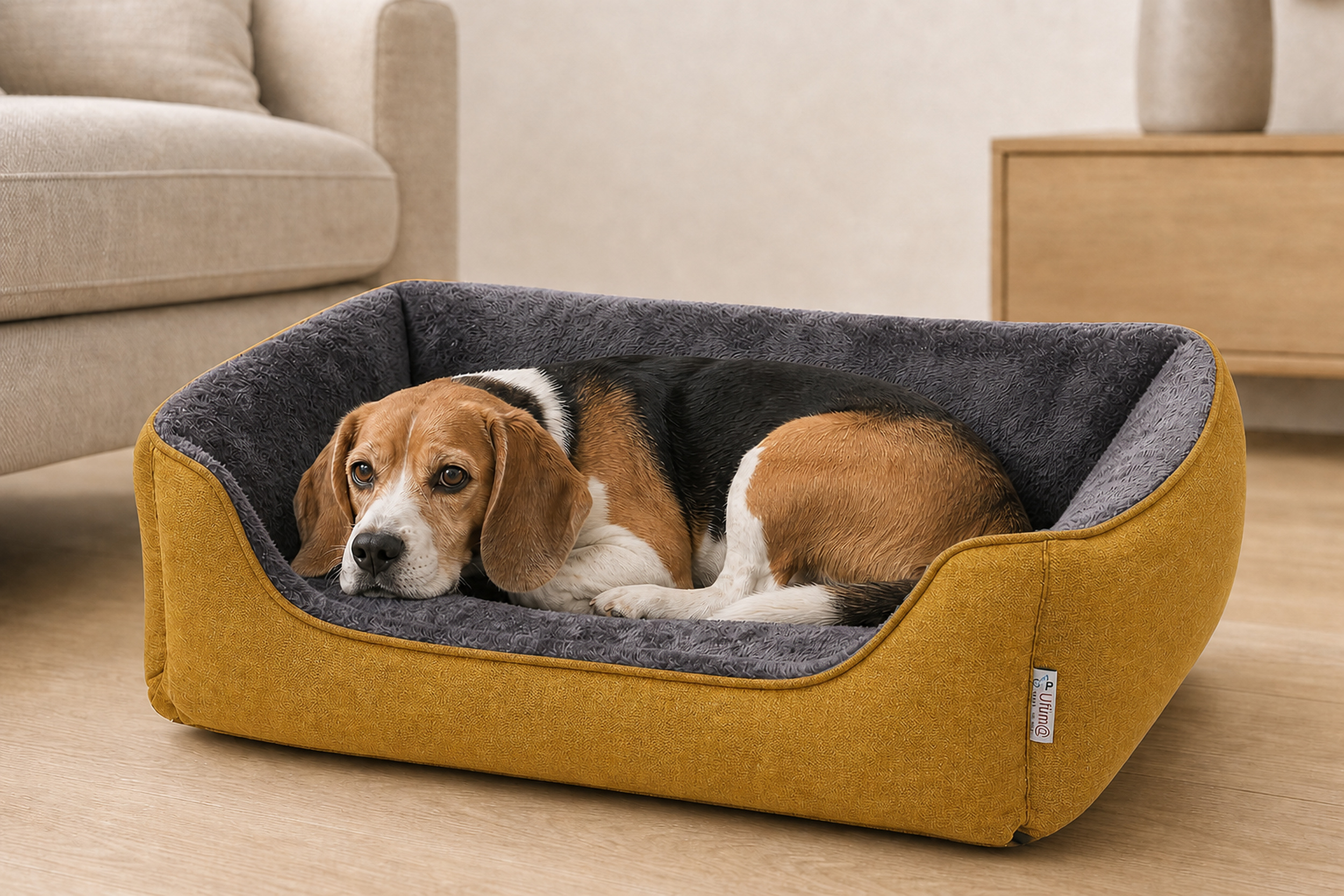 Ultima orthopaedic dog bed in Mustard